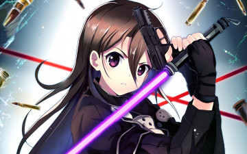 Картинка аниме sword+art+online взгляд девушка фон
