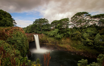 Картинка природа водопады водопад река лес