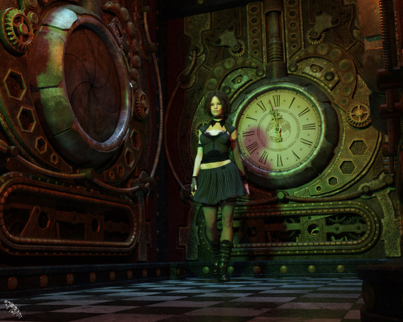 Обои картинки фото 3д графика, фантазия , fantasy, фон, взгляд, девушка