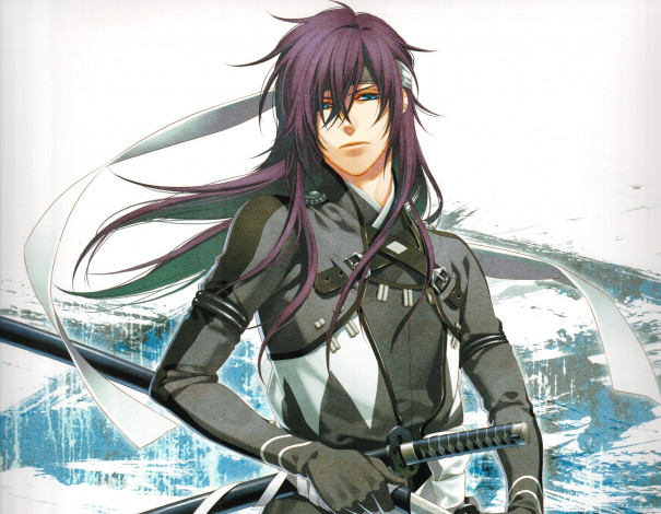 Обои картинки фото аниме, hakuouki, saitou, hajime