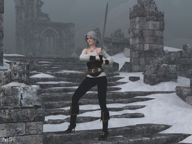 Обои картинки фото 3д графика, фантазия , fantasy, фон, взгляд, девушка