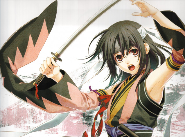 Обои картинки фото аниме, hakuouki, yukimura, chizuru