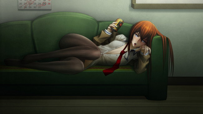 Обои картинки фото аниме, steins, gate, makise, kurisu