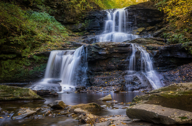 Обои картинки фото природа, водопады, водопад, река, лес