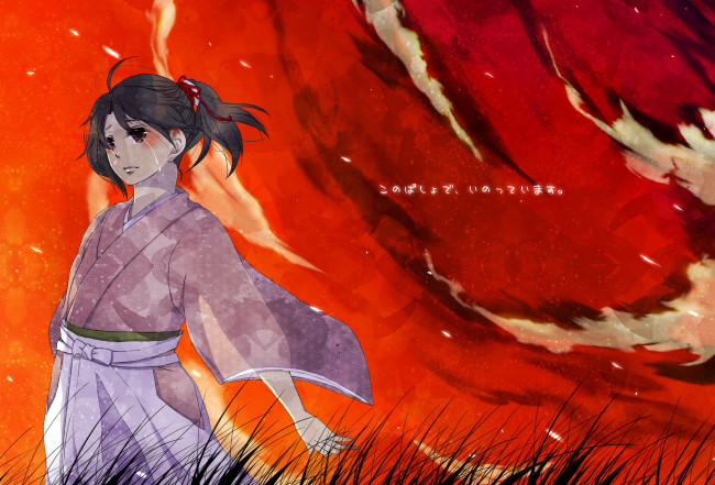 Обои картинки фото аниме, hakuouki, yukimura, chizuru