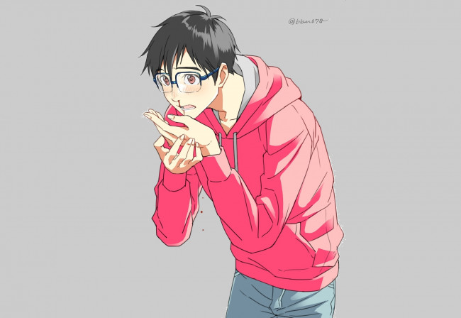 Обои картинки фото аниме, yuri on ice, katsuki, yuuri