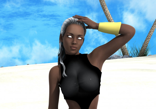 Обои картинки фото 3д графика, существа , creatures, фон, взгляд, девушка