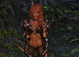 Картинка 3д+графика фантазия+ fantasy взгляд девушка оружие фон