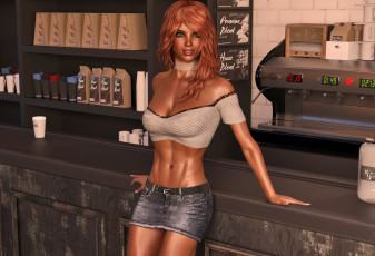 Картинка 3д+графика люди+ people фон взгляд девушка