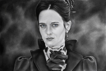 Картинка eva+green рисованное люди девушка фон взгляд