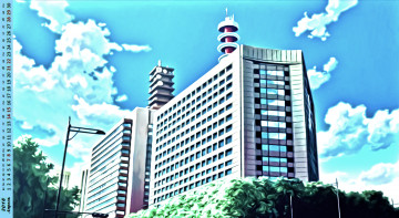 Картинка календари рисованные +векторная+графика здание