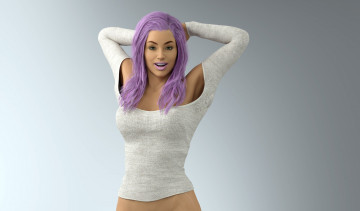 Картинка 3д+графика люди+ people взгляд девушка фон