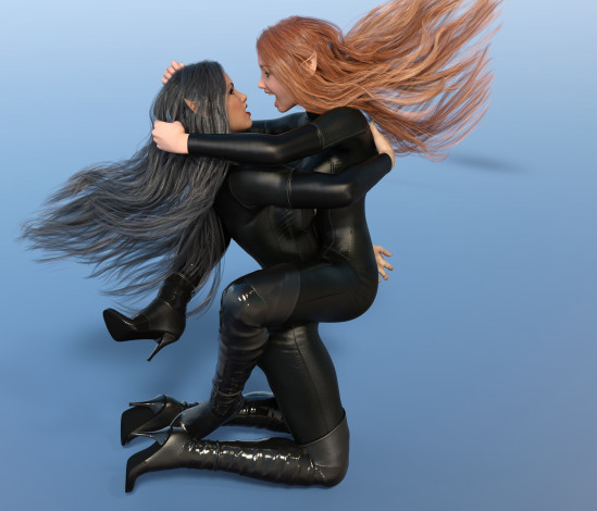 Обои картинки фото 3д графика, эльфы , elves, эльфийки, фон, взгляд