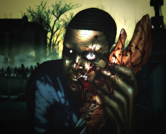 Обои картинки фото фэнтези, нежить, мужчина, фон, взгляд, кровь