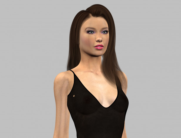 Обои картинки фото 3д графика, люди , people, взгляд, девушка, фон