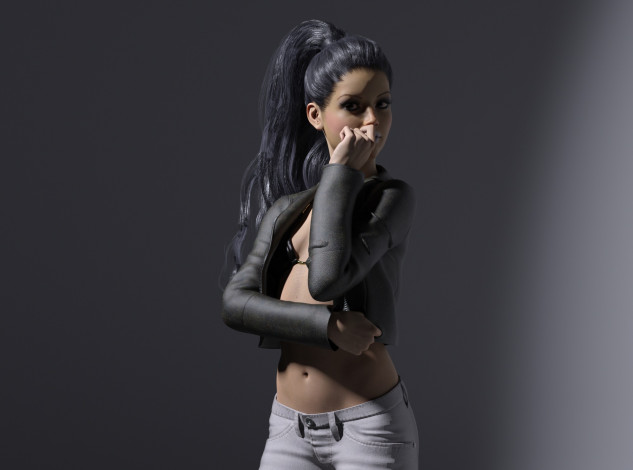 Обои картинки фото 3д графика, люди , people, фон, взгляд, девушка