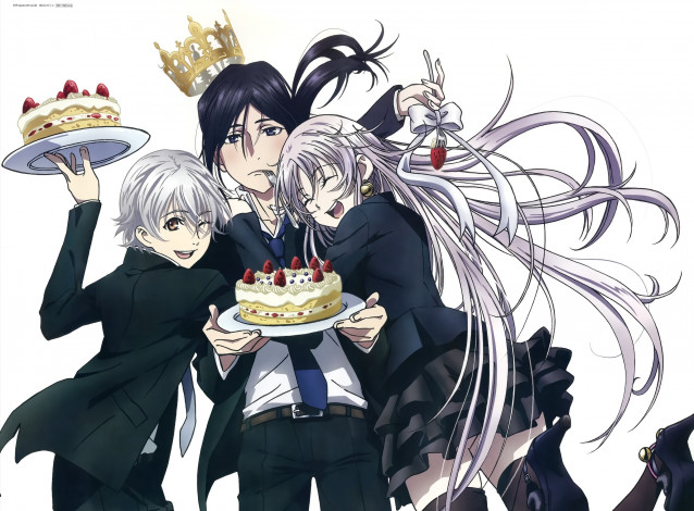 Обои картинки фото аниме, k project, isana, yashiro, neko, yatogami, kuroh, k, project