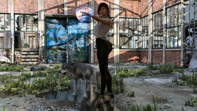 Обои картинки фото 3д графика, люди и животные , people and animals, взгляд, девушка, фон