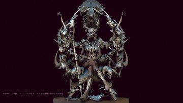 Картинка календари 3д-графика оружие девушка