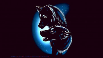 Картинка календари рисованные +векторная+графика волк