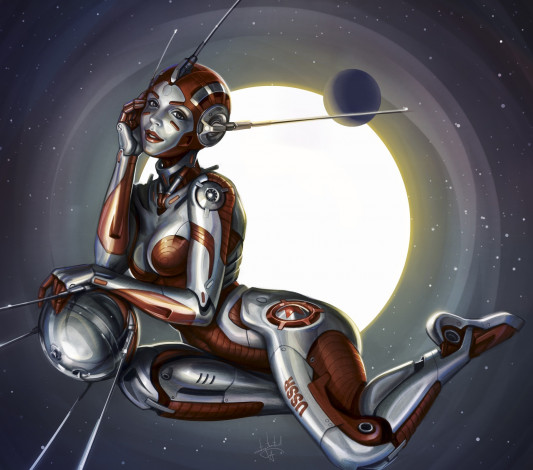 Обои картинки фото фэнтези, роботы,  киборги,  механизмы, спутник