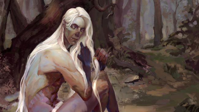 Обои картинки фото фэнтези, существа, мужчина, фон, взгляд