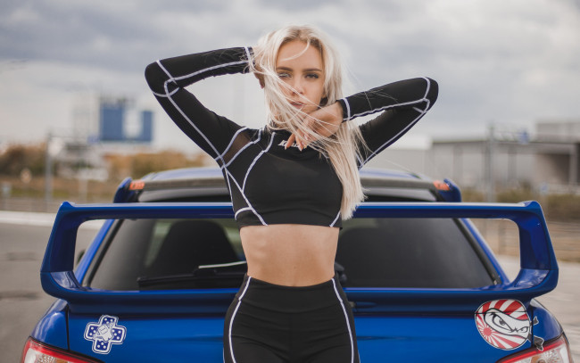 Обои картинки фото девушки, - блондинки,  светловолосые, subaru