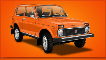 обоя автомобили, рисованные, ваз, 2121