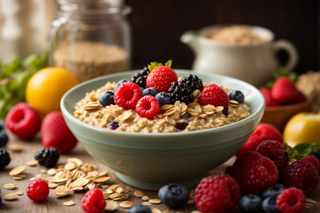 Обои картинки фото 3д графика, еда-, food, овсянка