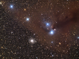 Картинка звезды пыль южной короне космос галактики туманности