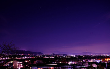 Картинка города огни ночного kyoto japan