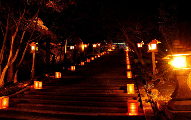 Обои картинки фото города, огни, ночного, kyoto, japan