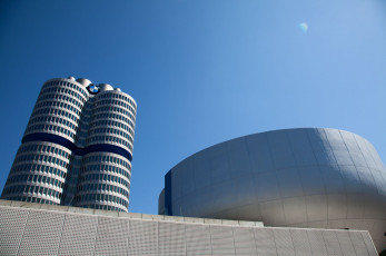 Картинка bmw штаб квартира музей города здания дома мюнхен