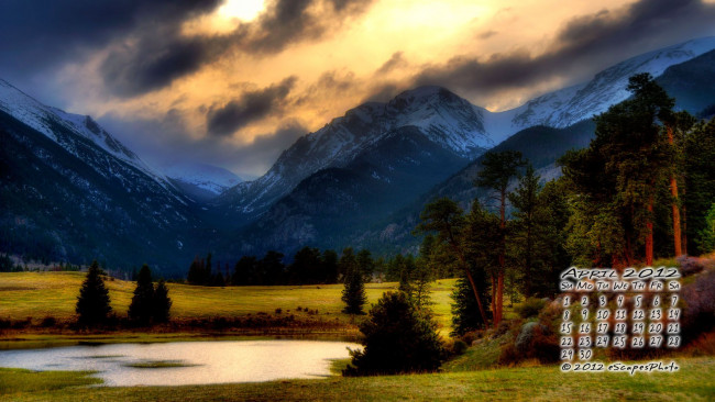 Обои картинки фото календари, природа, пейзаж, горы, деревья