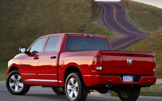 Обои картинки фото автомобили, dodge, холм, красный, дорога