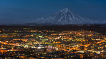 Картинка города огни ночного петропавловск-камчатский