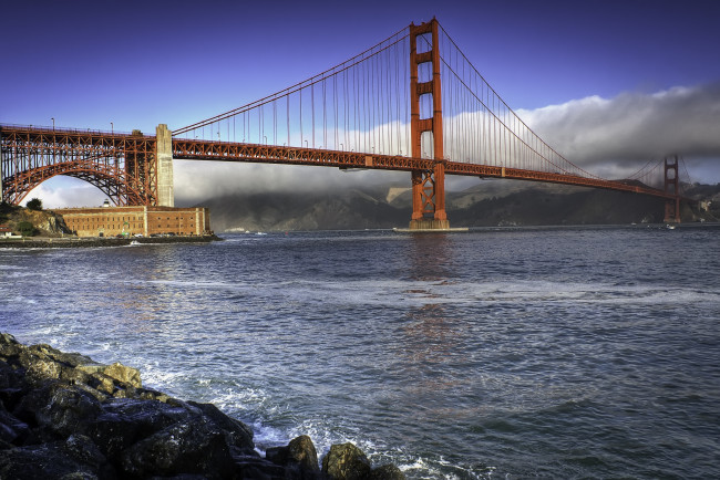 Обои картинки фото города, сан, франциско, сша, мост, вода