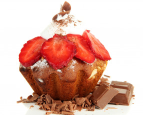 Картинка еда пирожные +кексы +печенье кекс клубника