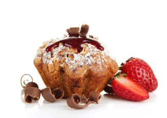 Картинка еда пирожные +кексы +печенье кекс клубника