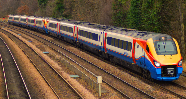 Обои картинки фото техника, поезда, электропоезд, рельсы, дорога, железная