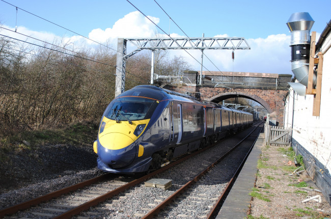 Обои картинки фото техника, поезда, поезд, скоростной, рельсы, дорога, железная