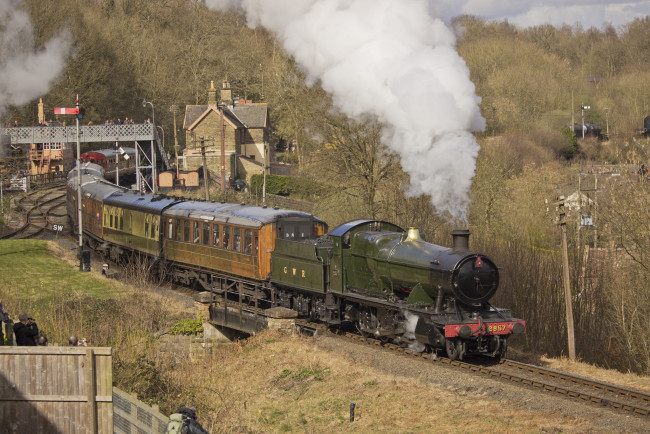 Обои картинки фото техника, паровозы, рельсы, дорога, железная, состав, паровоз