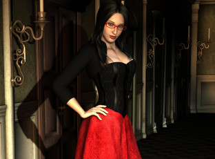 Картинка 3д+графика люди+ people фон очки взгляд девушка