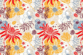 Картинка векторная+графика цветы+ flowers цветочный орнамент листики цветы фон