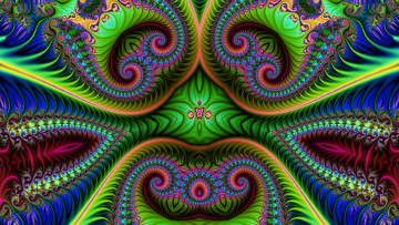 Картинка 3д+графика фракталы+ fractal цвета фон узор