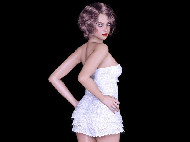 Обои картинки фото 3д графика, люди , people, девушка, фон, взгляд