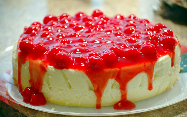 Обои картинки фото еда, торты, вишни