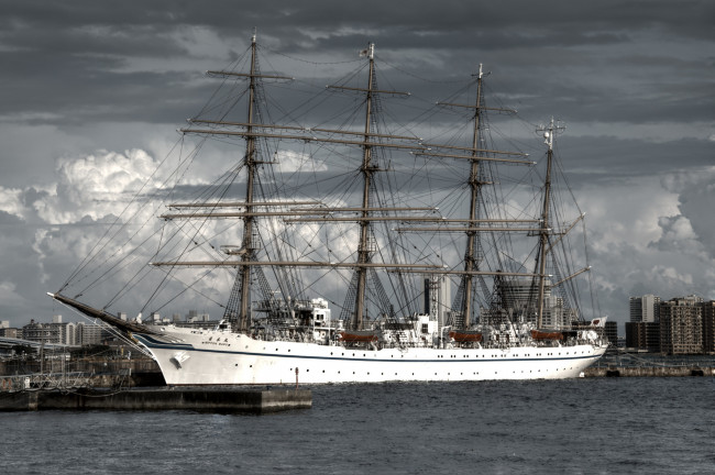 Обои картинки фото корабли, парусники, мачты, причал