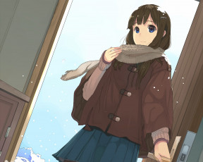 Картинка аниме unknown +другое девушка взгляд фон