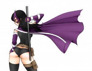 Картинка рисованное комиксы палка плащ маска фон девушка